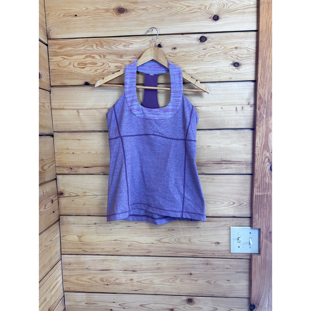 Lululemon Purple Heather Racerback Yoga Tank Built‎ In Bra Athletic Top Medium